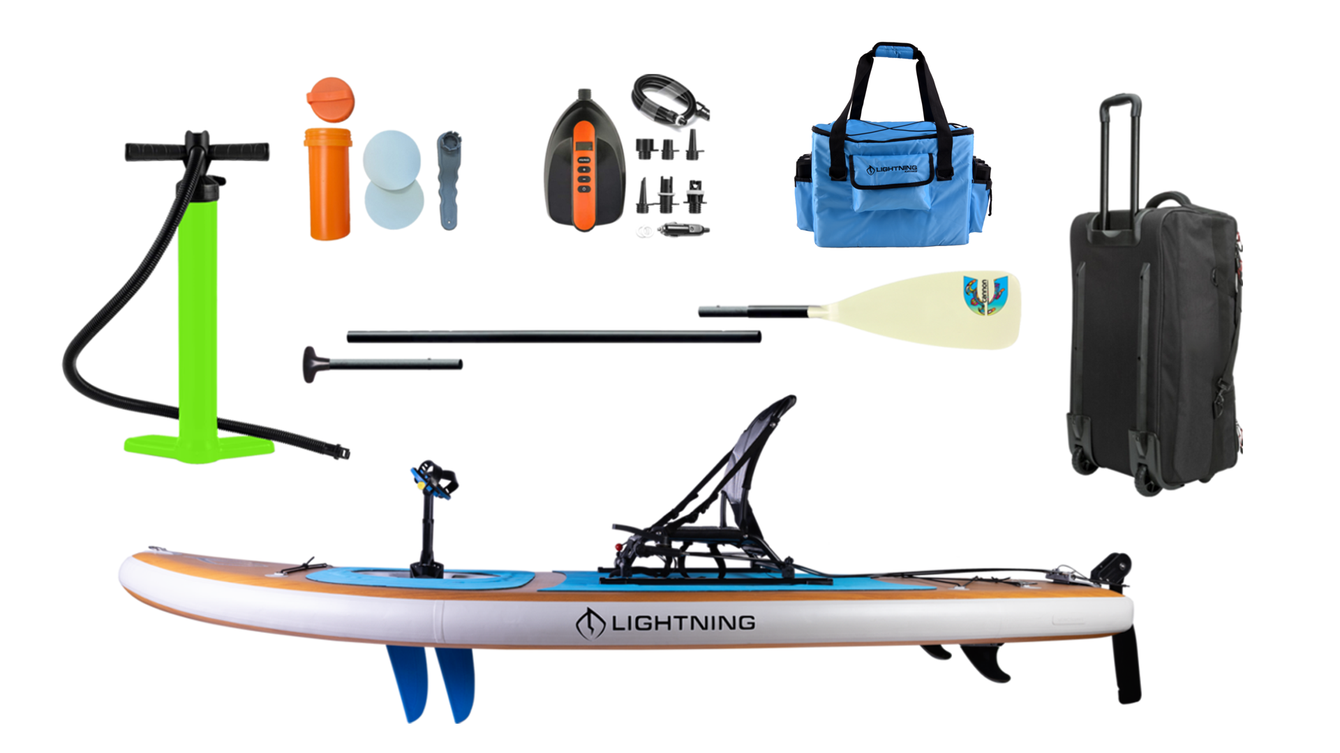 Air 9 Inflatable Pedal Board - Lightning Kayaks