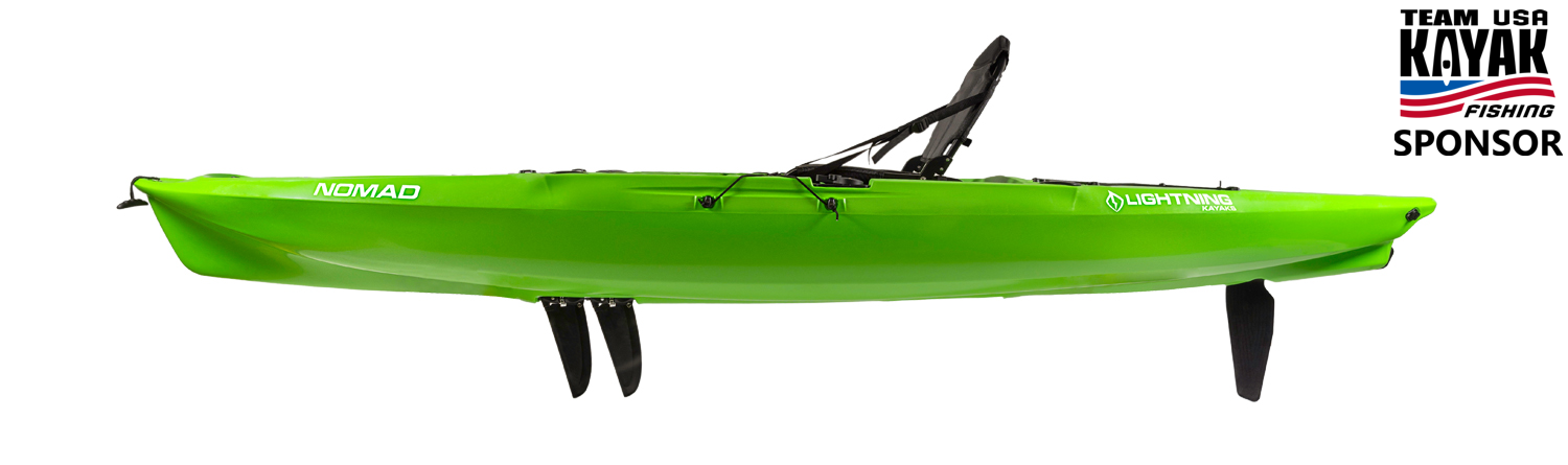Nomad Pedal Drive Kayak HI-Vis Green - Lightning Kayaks